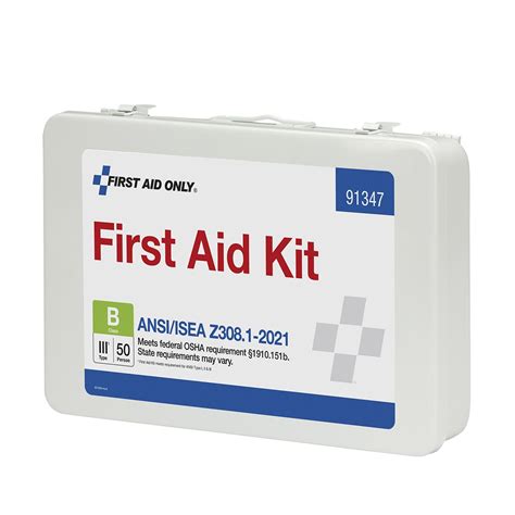 First Aid Only Metal First Aid Kit, ANSI 2015 Class A, 25  